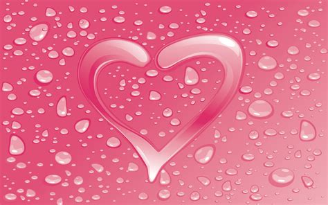 Valentines Day Wallpaper Heart Water Droplets Free Hd Desktop