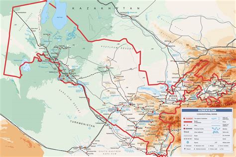Uzbekistan has the largest population among all the central asian countries. Uzbekistan Map | Political Map of the Republic of Uzbekistan