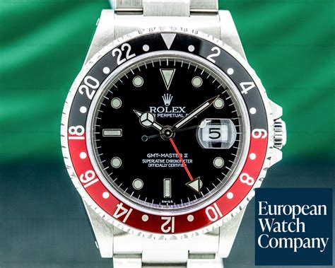 Rolex 16710 Gmt Master Ii Ss Red Black Coke Sharp And Complete 37354