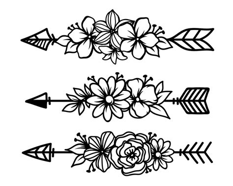 Floral Arrow Svg Floral Arrow Clipart Floral Arrow Png Etsy