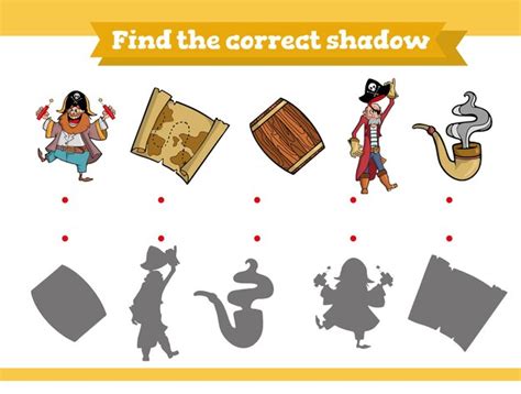 Premium Vector Find The Correct Shadow Educational Game For Children