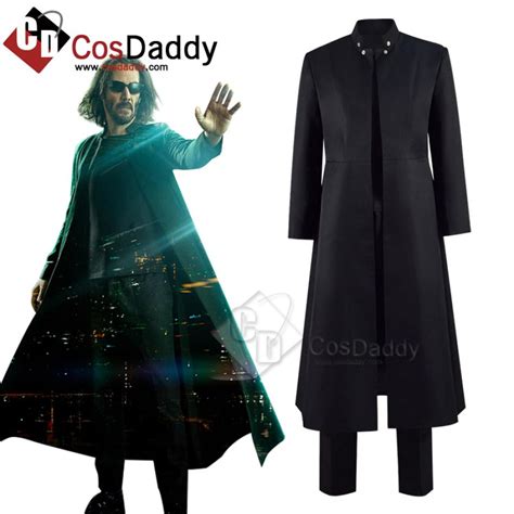 Neo The Matrix Costume The Matrix Resurrections Cosplay Black Coat Movie Costume