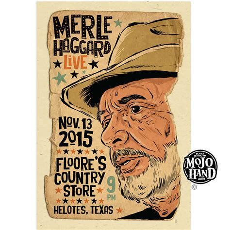 Mojohand Merle Haggard Concert Poster 2015 Reverb