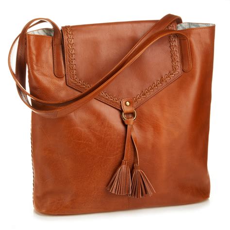 Camel Laced Leather Tote Handbags Serrv International
