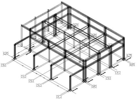 Structure Of Building In 3d Drawing In Dwg File Cadbull