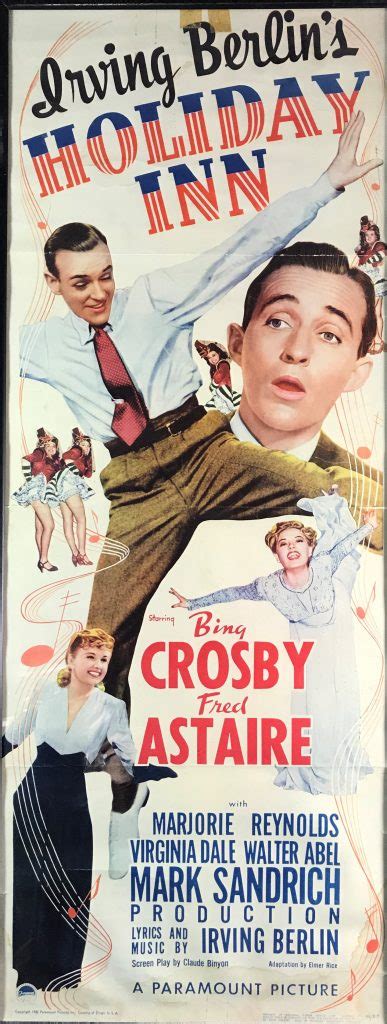 Holiday Inn Original Vintage Bing Crosby And Fred Astaire Movie Poster
