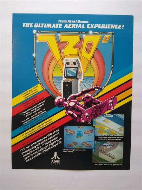 Atari 720 Arcade Flyer Original Retro Video Game 1986 Etsy