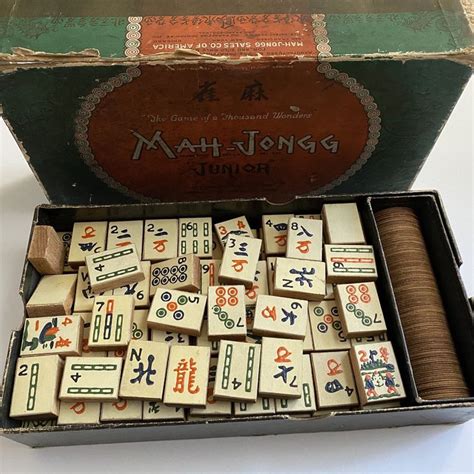 Vintage Mahjong Mah Jongg Junior Game 1923 In Box Etsy Mahjong