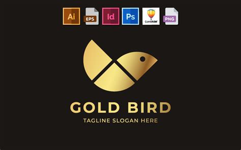 Gold Bird Logo Template Perfect For Many Kinds Of Creative Businesses