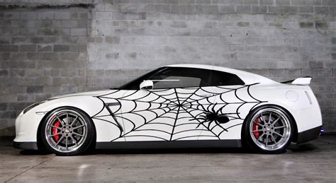 Vinyl Car Side Body Graphics Decal Sticker Spider Web Black Fit Any