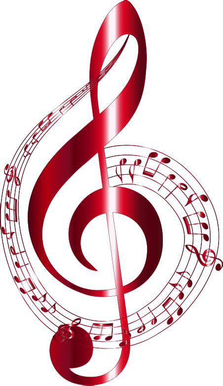 Clipart - Vermilion Musical Notes Typography No Background