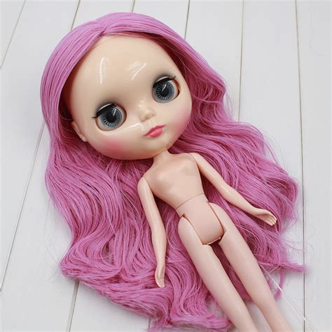 Free Shipping Cost Nude Blyth Doll Purple Hair Ksm Factory Doll