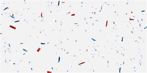 Celebration Background Template With Confetti Blue Red Ribbons Element