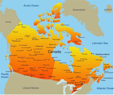 Canada Mapa Mapa Do Canada Com Provincias E Cidades Ilustracao Images