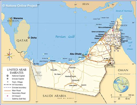 Karte Der Vereinigten Arabischen Emirate