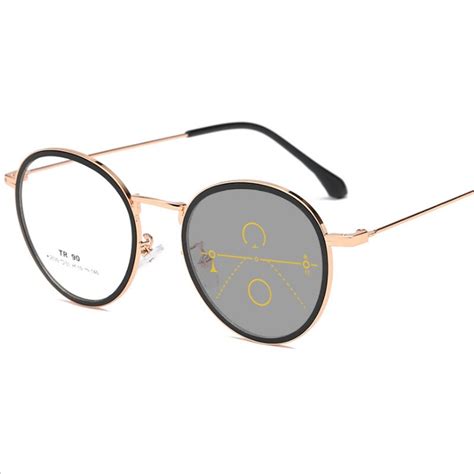 Mincl Retro Round Frame Tr90 Ultra Light Progressive Reading Glasses Fashion Comfortable