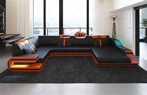 Design Sectional Sofa Hollywood U Shape With Led And Usb Sectional