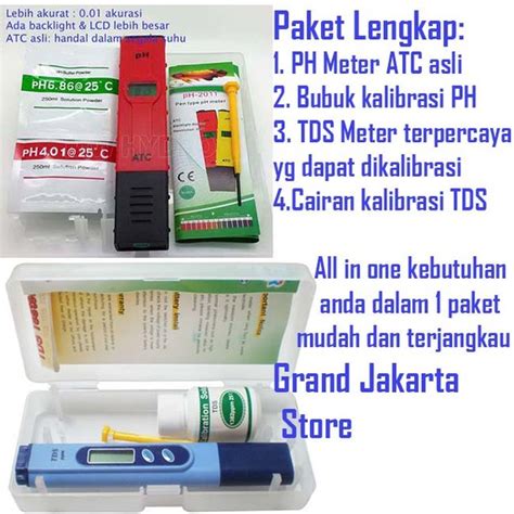 Jual TDS Tester Bisa Kalibrasi PH Meter 2011 Backlight ATC Paket