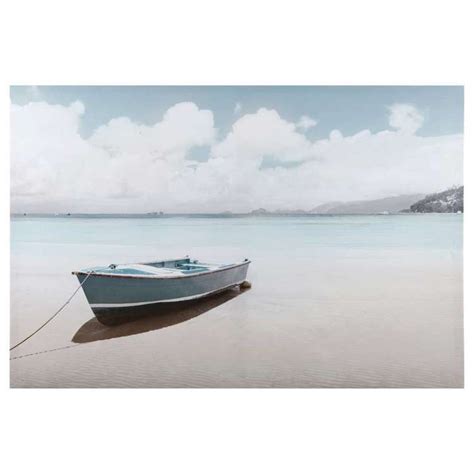 Get 5% in rewards with club o! Bouclair Coastal Charm Boat On Beach Canvas Blue 90 x 60 ...