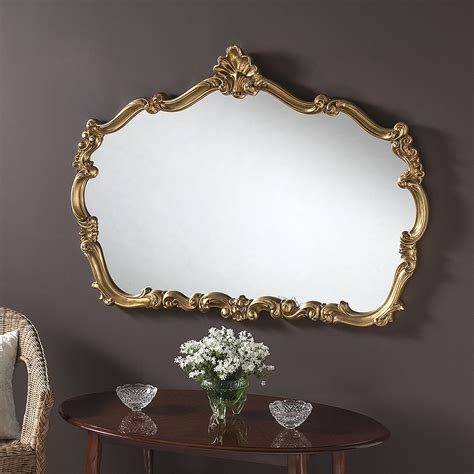 Crested Shaped Large Ornate Framed Wall Mirror Gold £25000 Mirror