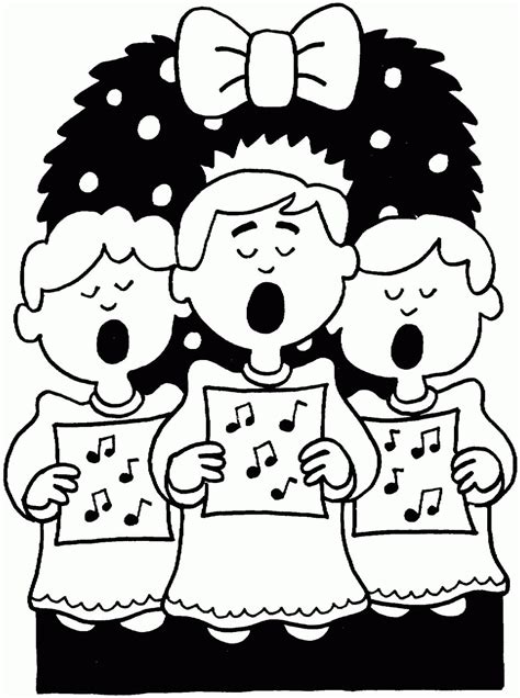 Fise de Colorat cu Cântând Cântecul De Crăciun Descărcați imprimați sau colorați online gratuit