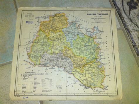Stara Geografska Karta MaĐarske I Hrvatske Baranje