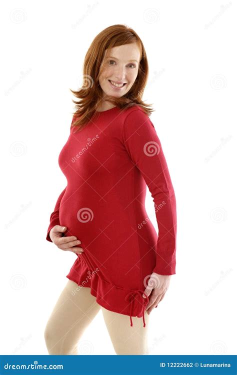 Pregnant Woman Fashion Redhead Portrait Stock Photo Image Of Love
