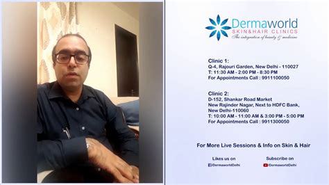 Dr Rohit Batra Dermaworld Skin Clinics Live Session On Facebook Youtube