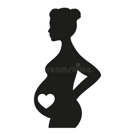 pregnant woman heart icon heart and pregnancy care vector illustration stock vector