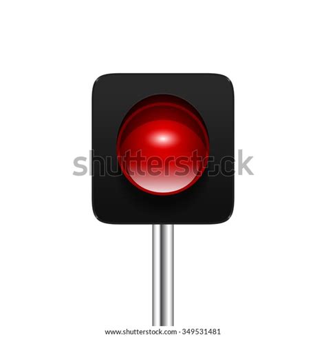 Red Single Aspect Traffic Signal Isolated Stock Illustration 349531481
