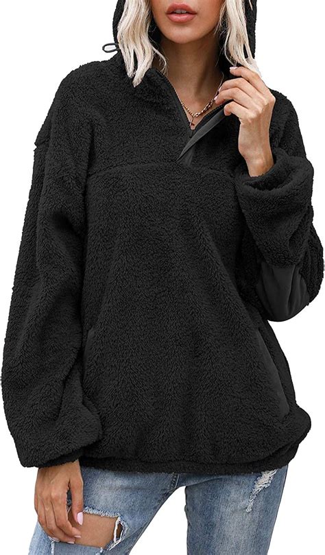 Yanekop Womens Oversized Hoodies Sherpa Sweatshirts Fuzzy Fleece