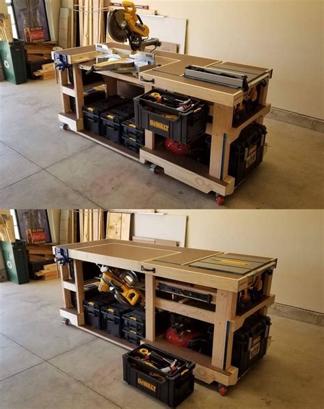 Garage work station ideas,garage workbench systems,garage workbenches,workbench with drawers,workbench with storage. Pinned to Do it Yourself on Pinterest | Woodworking bench plans, Workbench plans diy ...