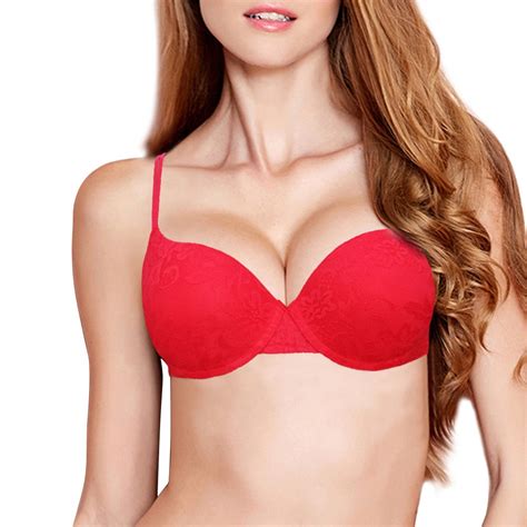 Lingerie Women Sexy Underwire Padded Push Up Embroidery Lace Bra A B C D