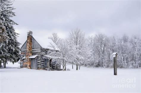 Snowy Cabin Photograph By Benanne Stiens
