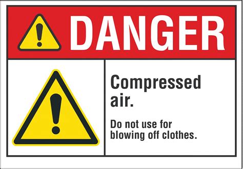 Lyle Compressed Air Danger Label Sign Format Ansiosha Format 62tj32