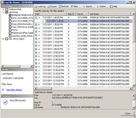 How To Display Sql Server Job History