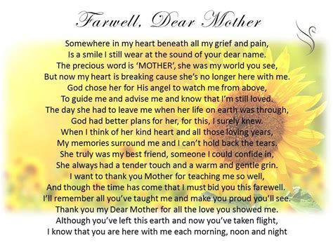 Thoughtful Funeral Poems Swanborough Funerals Funeral Poems For Mom