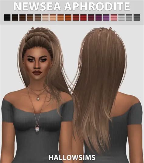 Sims 4 Hairs Hallow Sims Newsea`s Aphrodite Hair Retextured