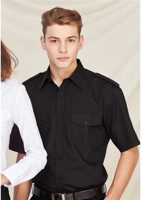 Mens Epaulette Short Sleeve Shirt The Uniform Factory