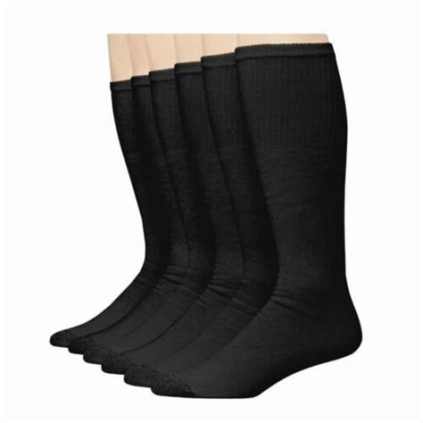 Hanes Men S Over The Calf Tube Socks Black Pack Shoe Size Ebay