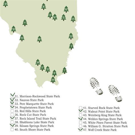 Map Of The Trails At White Pines Forest State Park Il F18