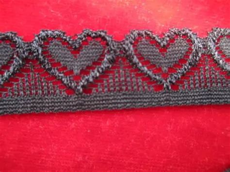 Beautiful Black Stretch Lace Heart Shaped Lace Length 10 Yards Width