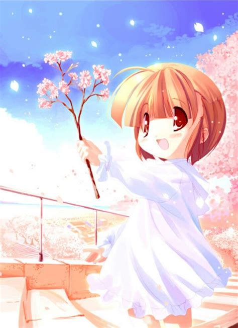 Sweet Anime Baby Girl Holding Pink Flowers ♡♥ Anime Child Kawaii