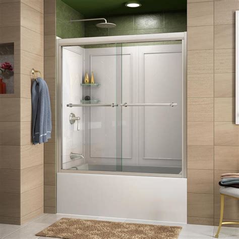 Shop DreamLine Duet Brushed Nickel Acrylic Wall 2 Piece Alcove Shower