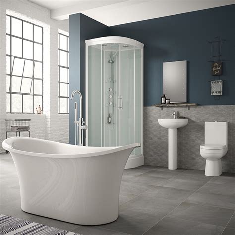 Torrelino Freestanding Bath And Shower Cabin Complete Bathroom Suite
