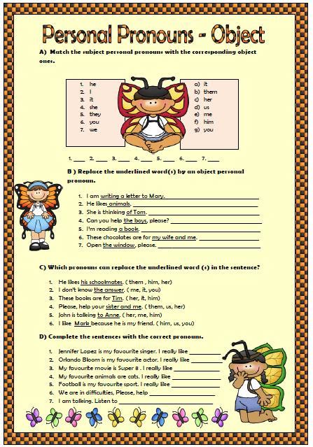 Personal object. Местоимения Worksheets. Личные местоимения Worksheets for Kids. Местоимения Worksheets Elementary. Objective pronouns упражнения.