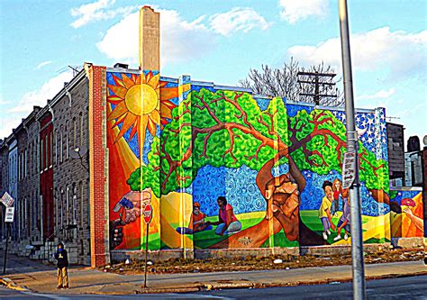 Baltimore artist installs interactive breast cancer mural. Baltimore City Building Mural - Art By Constantine www ...