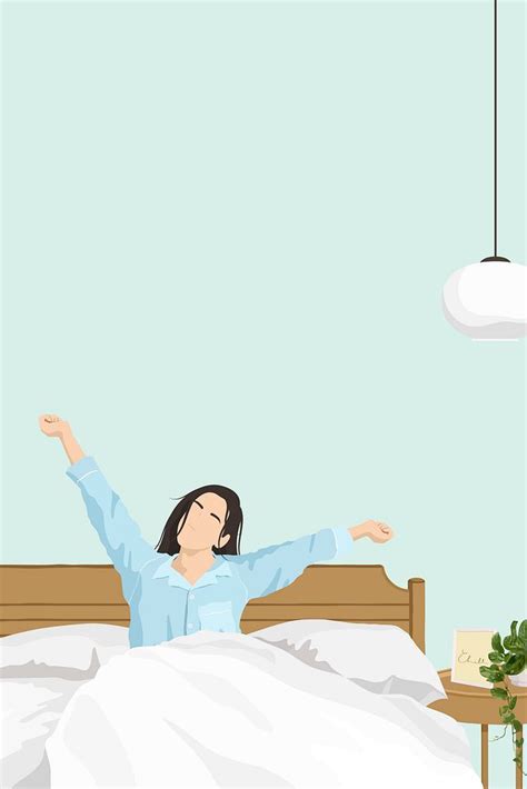 Woman Waking Up Aesthetic Illustration Free Photo Illustration