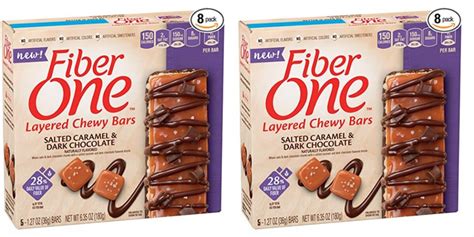 fiber one salted caramel and dark chocolate layered chewy bars 5 count pack of 8 13 30 { 1 66