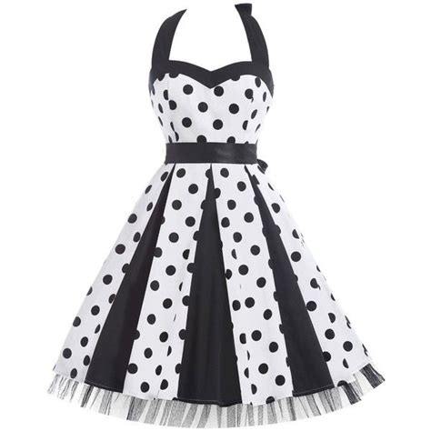women s halter 50s 60s polka dot swing vintage dress cl6090 roupas da moda feminina vestidos
